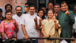 Nitin Gadkari With Family Cast Vote